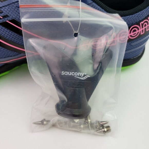 Saucony Kilkenny XC7 Spike Womens Size 10.5 Gray Green Pink Running Track Cleats - Picture 10 of 13
